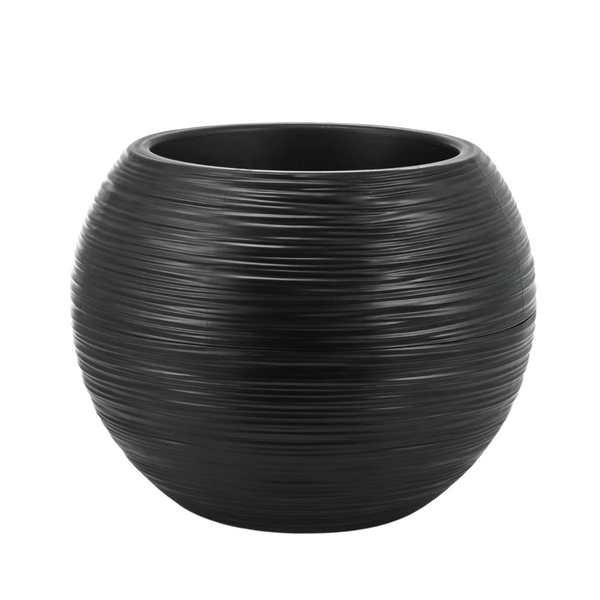 Round Black Plant Pot, Indoor Outdoor Home, Office, Patio, Front Porch, Backyard Decor, 13" Succulent Planter by Sona Casa