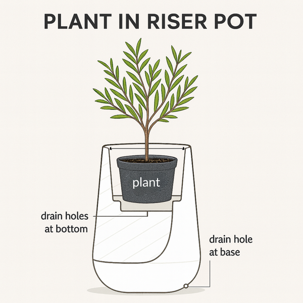 Modern Tall White Indoor Self Watering Decorative Planter, 19 in Contemporary Flower Pot Home, Office Decoration, Gift-Sona Casa