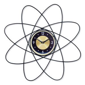 Minimalist Luxury Large Black Yellow Metal Star Decorative Wall Clock, 60 cm Silent Non-Ticking, Living Room Decor Gift by Sona Casa