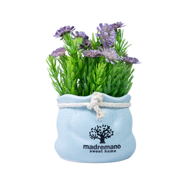 Small Potted Artificial Flowers, 6" Desk Decor for Living Room or Home by Sona Casa