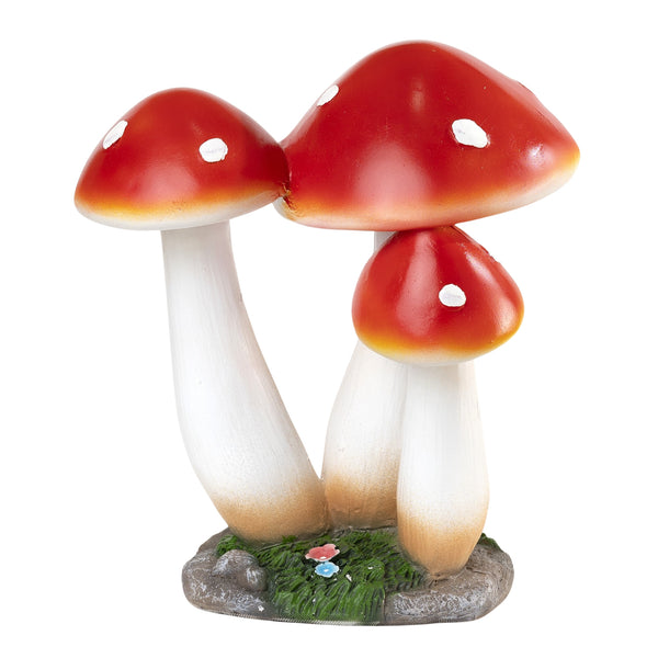 Outdoor Decor Yard Ornaments, 15" Mushroom Sculpture, Red Figurine, Garden Patio Front Porch Lawn Decor, Gifts