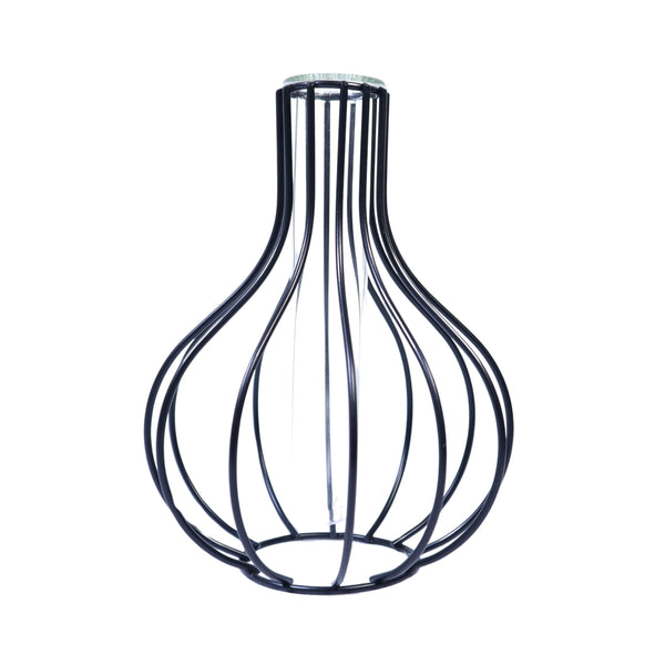 Hydroponic Pot, 7" Metal, Glass Terrarium Propagation Vase, Home Decor by Sona Casa