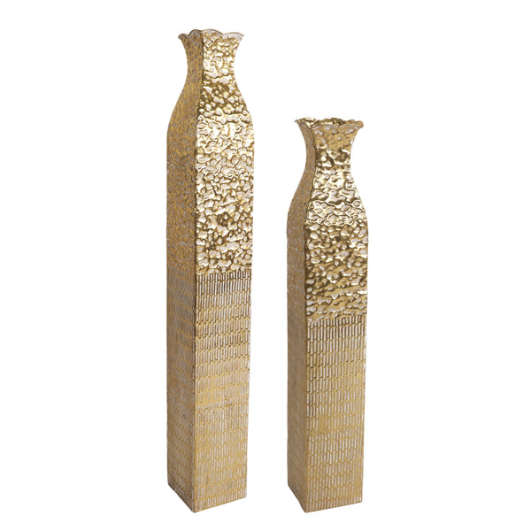 Tall Metal Vases, Extra Large Decorative Floor Vase Set, 42" and 35" Large Flower Pots for Pampas Grass, Home Living Room Decor