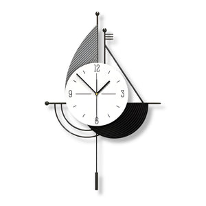 Decorative Wall Clock, 24" Abstract Metal Clock, Quiet, Battery Operated Home Office Decor by Sona Casa