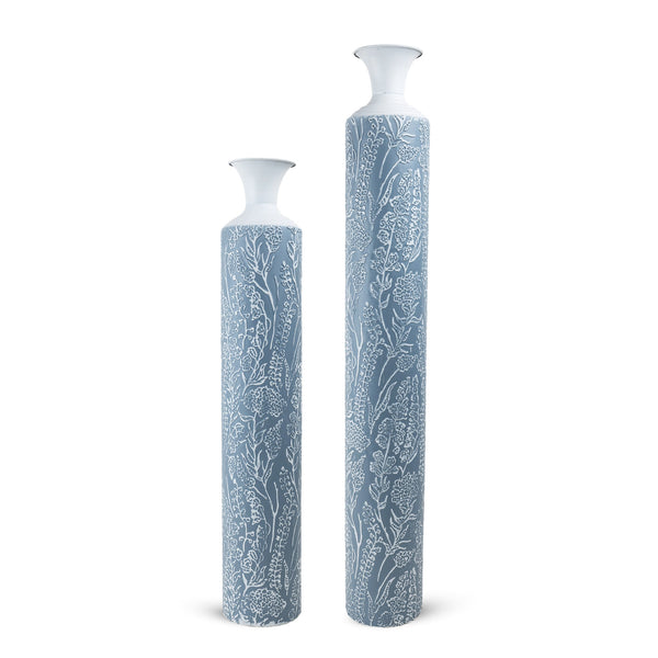 Luxury Metal Tall Vases, Large Floor Vase Set of 2, 32" and 40" Living Room, Home, Office Decor