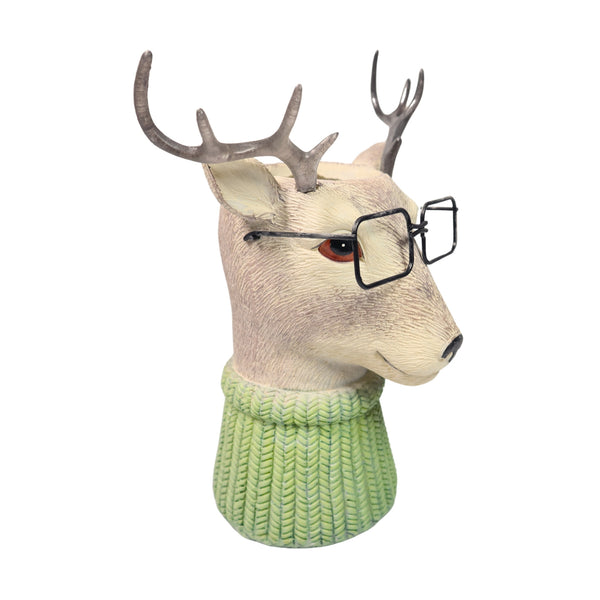 Deer Vase, Animal Head, 10" Decorative Vase Home or Office Table Decor by Sona Casa