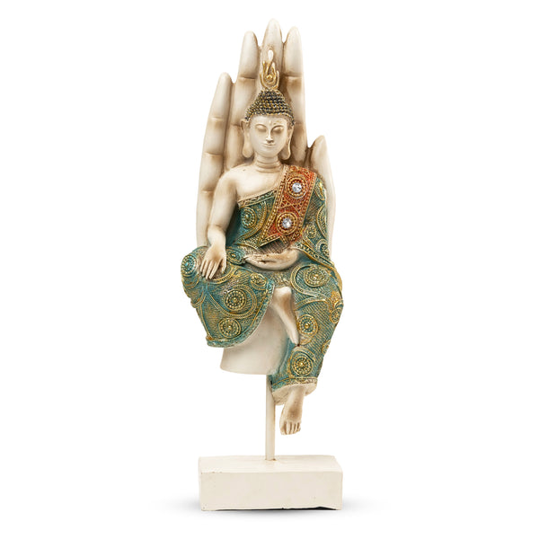 Small Buddha Statue 12" Desktop Tabletop Decor for Home, Prayer Room, Pooja, Feng Shui Good Fortune, Housewarming Gift by Sona Casa