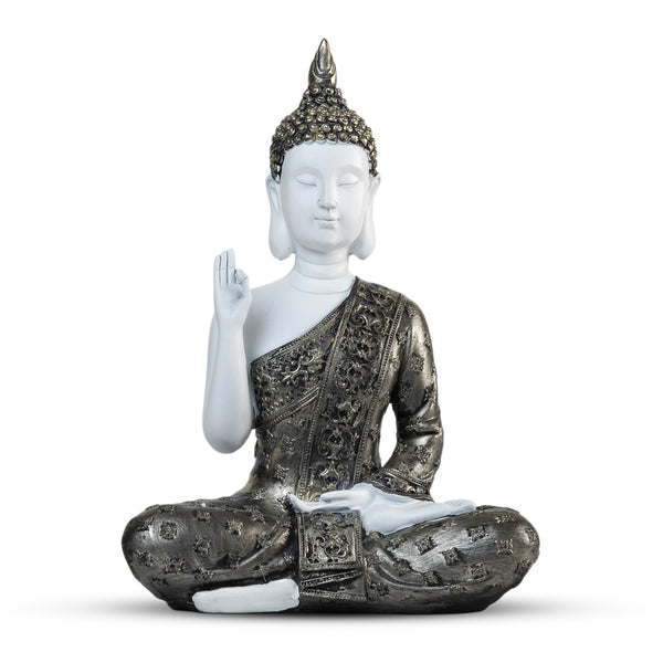 Small Meditating Buddha Statue 12" Tabletop Centerpieces Home Decor Gifts, Desktop, Shelf Shrine Ornament by Sona Casa