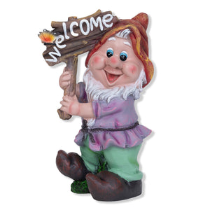 Weatherproof Gnome Welcome Statue, Garden Fairy Charm For Outdoor Grace by Sona Casa