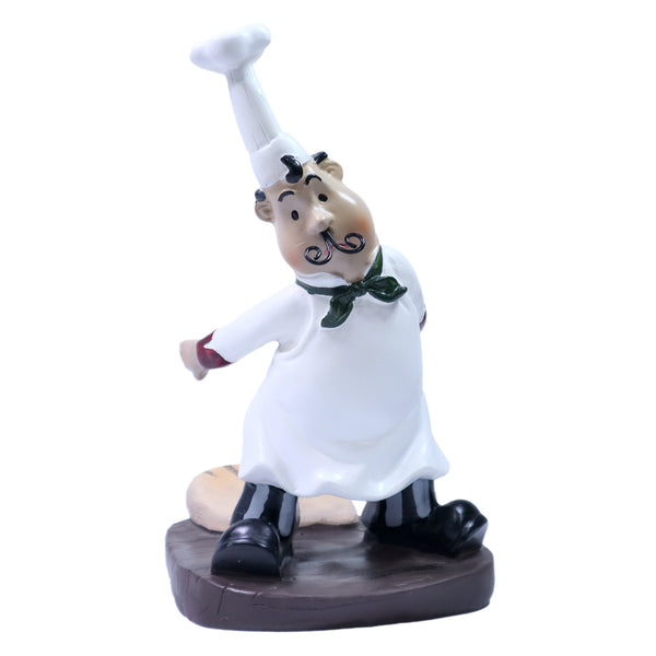 Wine Bottle Holder, Cute Polyresin Chef 750mL Bottle Organizer, Kitchen Countertop Decor 6 inch, 20 cm