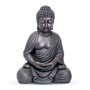 Tall Buddha Statue, Large 24" Temple Indoor Outdoor Sculpture, Living Room Garden Patio Statuary Decor by Sona Casa