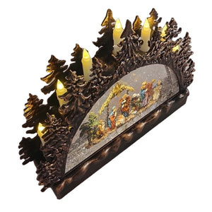 Christmas Nativity Snow Globe Light Up Musical Xmas Decor Gift USB Battery Powered Table Religious Home Office Decor-Sona Casa