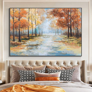 Solidarity of Fall - Landscape Oil Painting Modern Wall Art Canvas Painting For Living Room Home Decoration by Sona Casa
