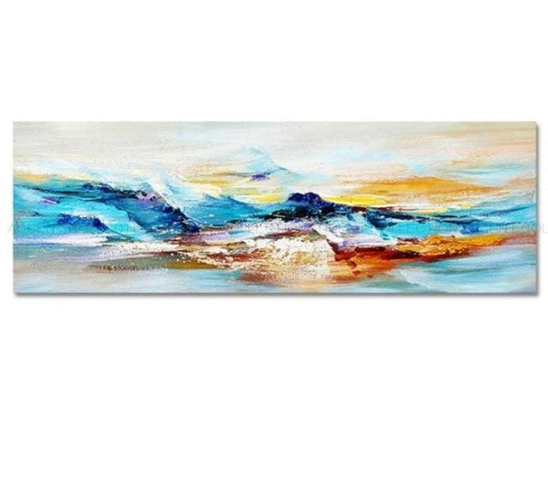 Original Abstract Mountain Painting, Vibrant Textured Oil Canvas, Contemporary Bedroom Wall Art, Unique Housewarming Gift by Sona Casa