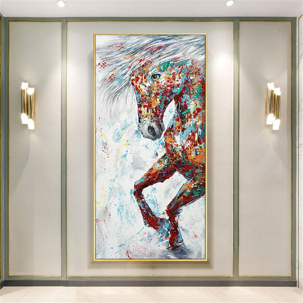 Textured Animal Painting, Original Hand-Painted Horse Art, Contemporary Bedroom Wall Decor, Art Collector Gift by Accent Collection