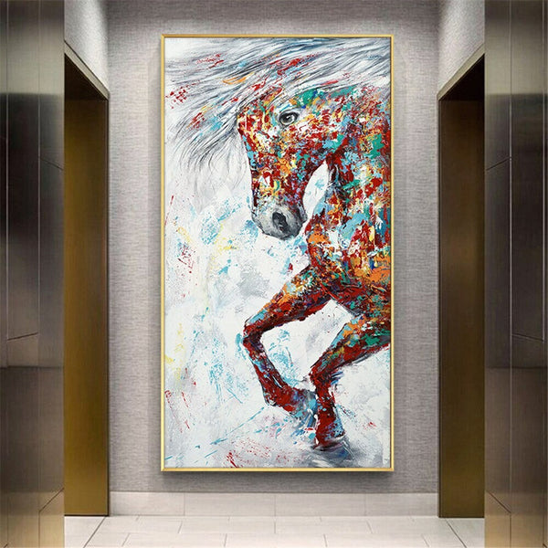 Textured Animal Painting, Original Hand-Painted Horse Art, Contemporary Bedroom Wall Decor, Art Collector Gift by Accent Collection