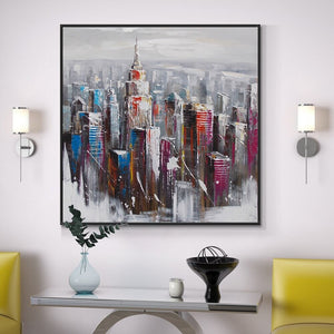 Textured Wall Art - Original Hand-Painted Abstract Building Canvas, Modern Art Home Decor, Perfect Gift for Art Lovers and New Homeowners by Accent Collection