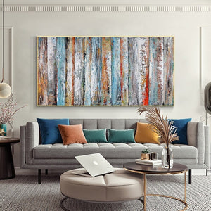 Tree Bark Painting - Extra Large Abstract Art Canvas, Rustic Tree Wall Decor for Modern Living Room, Unique Hand-Painted Gift by Sona Casa