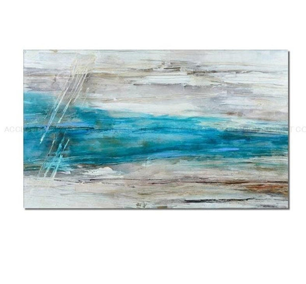 Blue Abstract Art, Handmade Large Canvas Painting, Modern Living Room Decor, Unique Housewarming Gift by Sona Casa