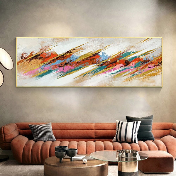 Abstract Painting on Canvas Colorful Painting, Modern Landscape Painting, Original Large Acrylic Painting for Living Room Decor Wall Art by Accent Collection