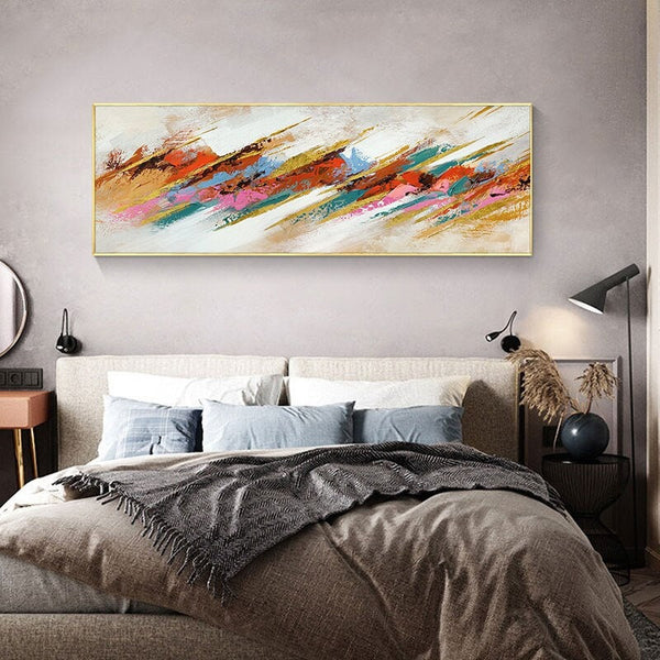 Abstract Painting on Canvas Colorful Painting, Modern Landscape Painting, Original Large Acrylic Painting for Living Room Decor Wall Art by Accent Collection