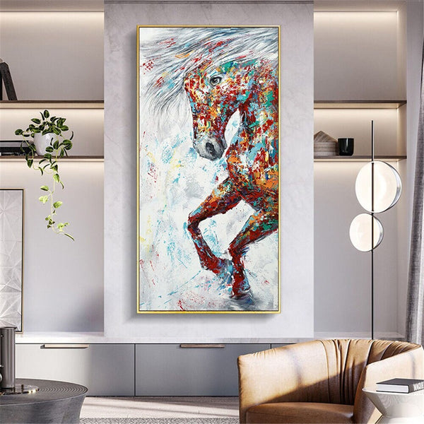 Textured Animal Painting, Original Hand-Painted Horse Art, Contemporary Bedroom Wall Decor, Art Collector Gift by Accent Collection