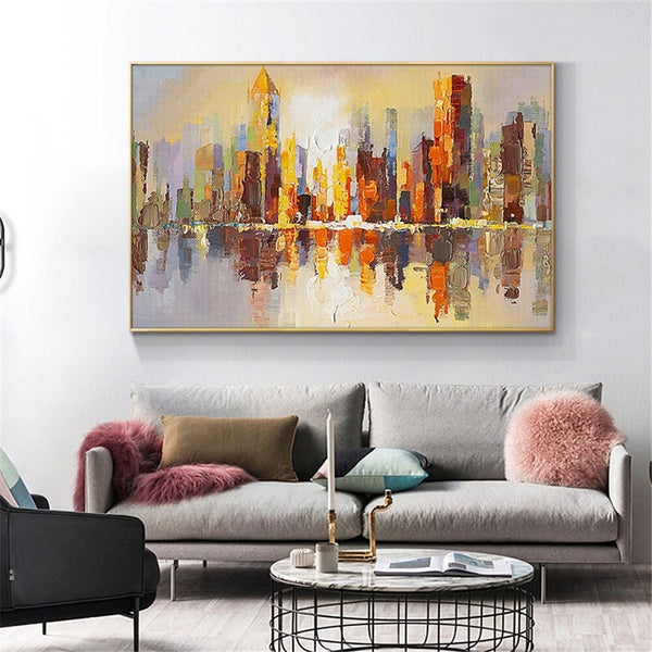 Large Wall Art on Canvas Abstract Art Modern Wall Art Original Artwork Abstract Art Wall Decor Brown Textured Framed Wall Art by Sona Casa