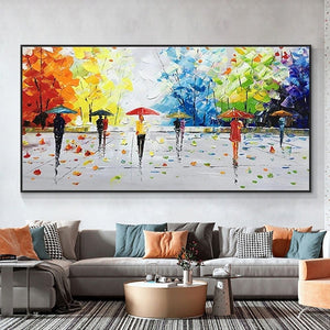 Original Art Colorful Trees Abstract Painting Buy Extra Large Wall Art Living Room Painting on Canvas Large Canvas Painting Artwork by Sona Casa