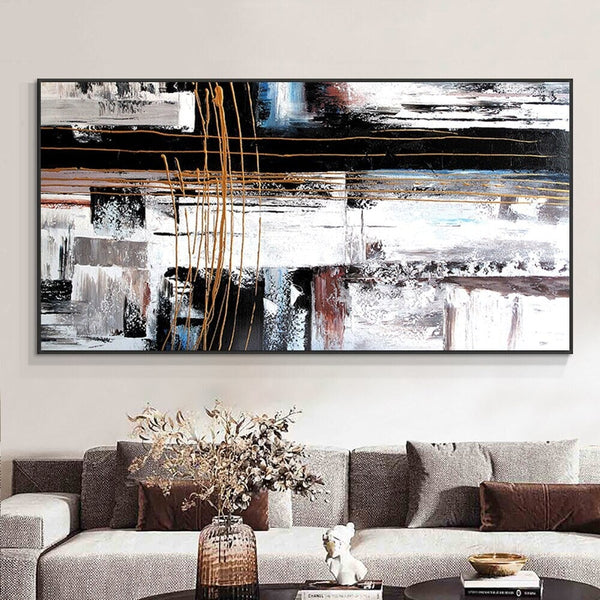 Handmade Abstract Art, Deep Space Oil Painting, Minimalist Bedroom Wall Painting, Framed Wall Art for New Home by Sona Casa