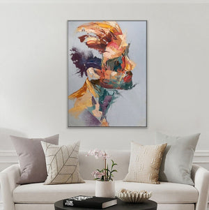 Abstract Wall Decor Abstract Reality Large Wall Painting Man Portrait Abstract Painting Handmade Wall Art Living Room Wall Decor Gift by Sona Casa