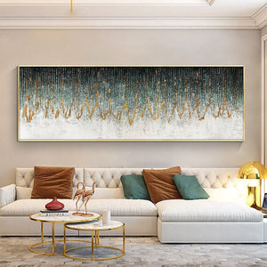 Extra Large Art Abstract Turquoise Painting - Textured Acrylic Canvas for Modern Home Decor, Original Handmade Gift by Sona Casa