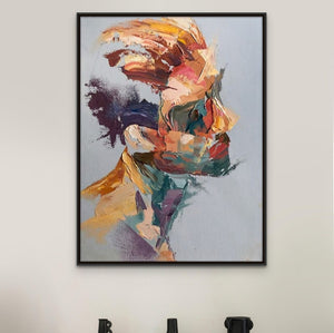 Abstract Wall Decor Abstract Reality Large Wall Painting Man Portrait Abstract Painting Handmade Wall Art Living Room Wall Decor Gift by Accent Collection