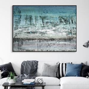 Winter Landscape Art on Canvas - Snow Scene Abstract Painting, Contemporary Extra Large Wall Art, Unique Home Decor Gift Idea by Sona Casa