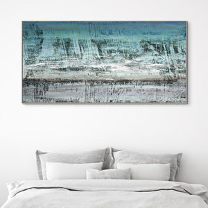 Winter Landscape Art on Canvas - Snow Scene Abstract Painting, Contemporary Extra Large Wall Art, Unique Home Decor Gift Idea by Sona Casa