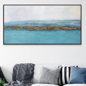 Blue Lagoon, Abstract Painting, Living Room Wall Art, Painting on Canvas, Abstract Art, Blue Painting by Sona Casa