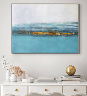 Blue Lagoon, Abstract Painting, Living Room Wall Art, Painting on Canvas, Abstract Art, Blue Painting by Sona Casa