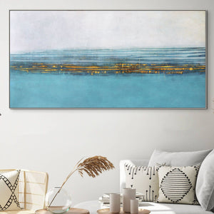 Blue Lagoon, Abstract Painting, Living Room Wall Art, Painting on Canvas, Abstract Art, Blue Painting by Sona Casa