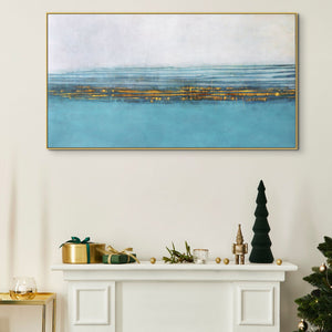 Blue Lagoon, Abstract Painting, Living Room Wall Art, Painting on Canvas, Abstract Art, Blue Painting by Sona Casa