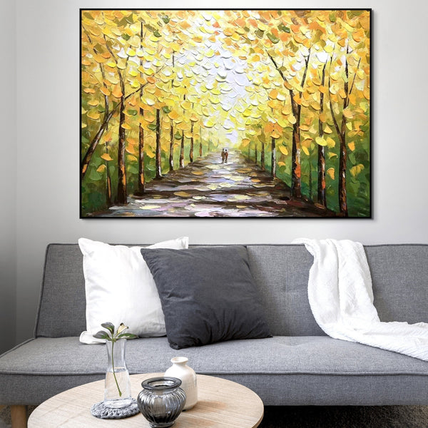 Fall Wall Art Original Oil Painting, Textured Autumn Canvas Art for Home Decor, Unique Forest Wall Decor Gift by Accent Collection