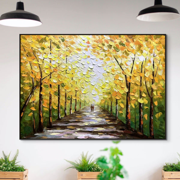 Fall Wall Art Original Oil Painting, Textured Autumn Canvas Art for Home Decor, Unique Forest Wall Decor Gift by Accent Collection