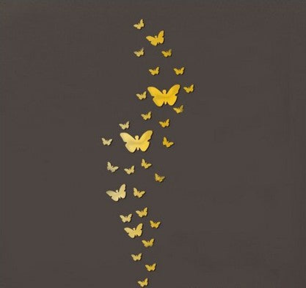 30 pcs DIY Acrylic Butterfly Mirror Wall Stickers for Home Decor by Accent Collection