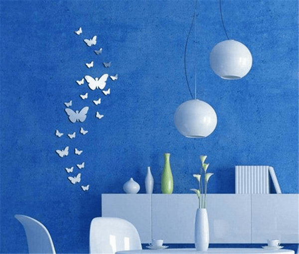30 pcs DIY Acrylic Butterfly Mirror Wall Stickers for Home Decor by Accent Collection