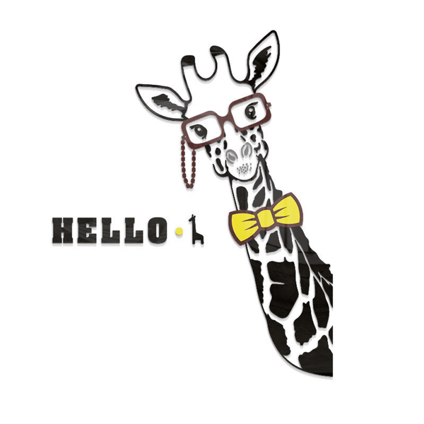 Adorable Black Giraffe DIY Acrylic Wall Sticker for Home Decoration by Accent Collection