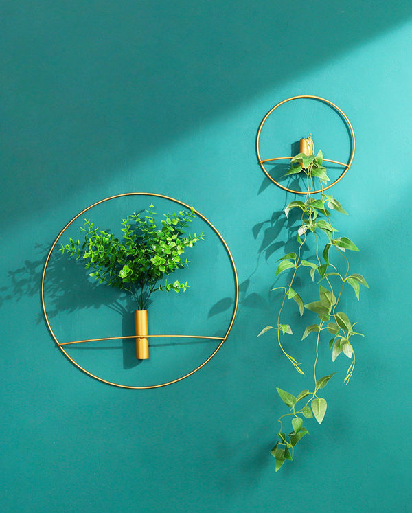 Golden Wall Flower Metal Tube Vase for home decoration by Accent Collection