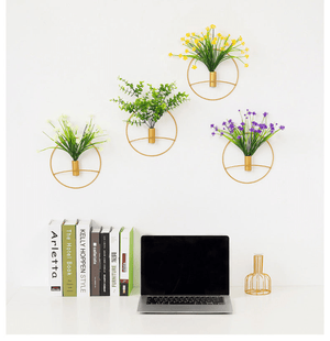 Golden Wall Flower Metal Tube Vase for home decoration by Accent Collection
