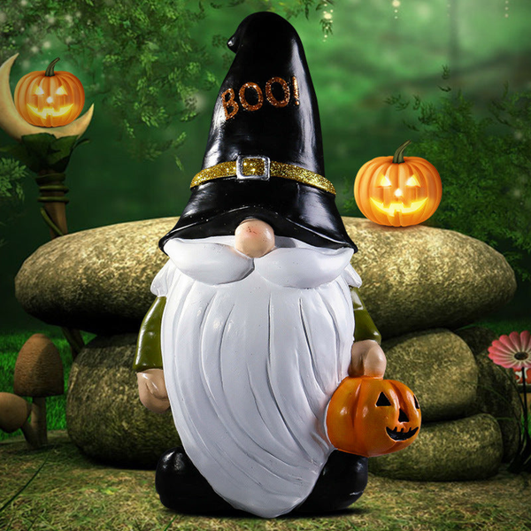 Halloween Decorations Gnome Statue Fall Decor Spooky Home Decor for Patio Porch Garden Yard by Accent Collection