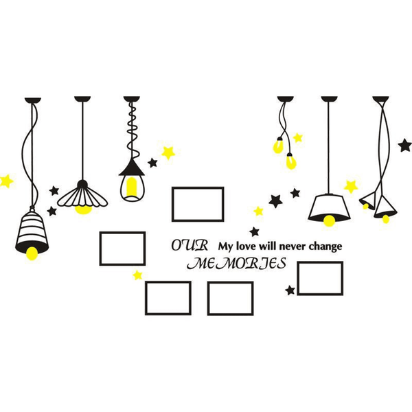 Modern 3D Decorative Lamps and Photo Frames Wall Stickers by Accent Collection