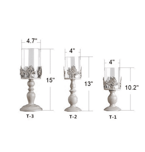 Retro Candle Holder Set, 15" 13" 10" Classy Tabletop Decorations