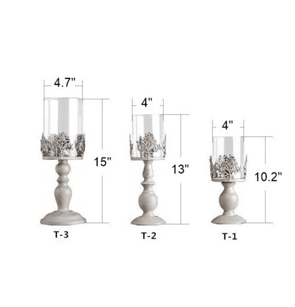 Retro Candle Holder Set, 15" 13" 10" Classy Tabletop Decorations