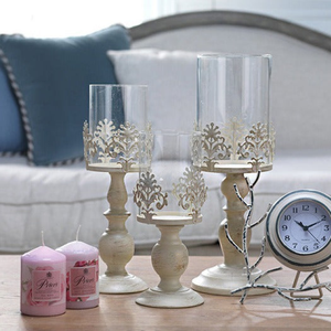 Retro Candle Holder Set, 15" 13" 10" Classy Tabletop Decorations